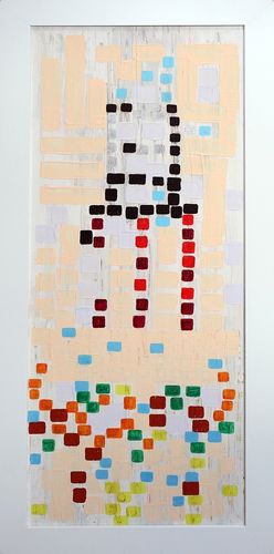 Tetris, 54 x 115 cm, akryl na desce