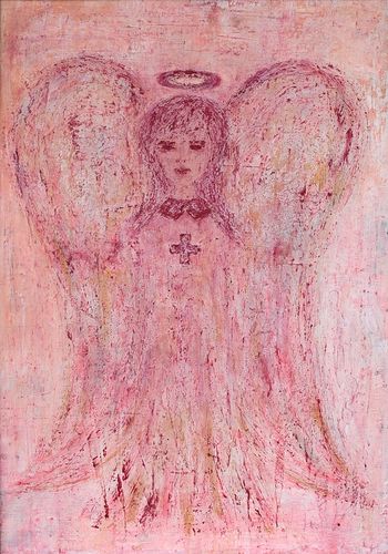Anděl, 70 x 100 cm, reprodukce na plátně